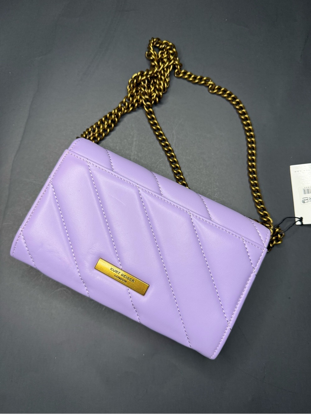 NWT Kurt Geiger London Lilac Quilted Eagle Head Crossbody/Wallet - Picture 4 of 13
